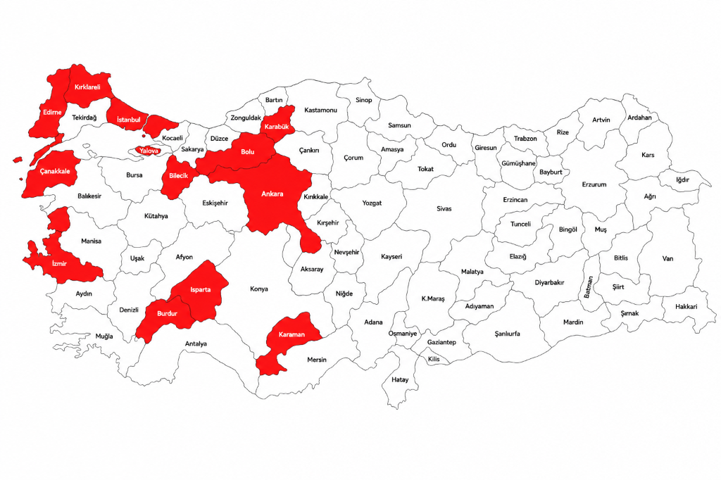 1. Bölge Haritası